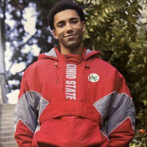 NEW Ohio State OSU Buckeyes Colosseum Athletics Red 1/4 Zip Heavy Jacket Men's L